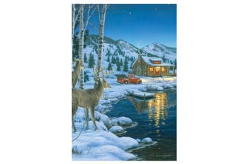 Image of River's Edge 24 X 16 LED Wall Art - Cabin W/ Deer 1783