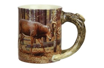 Image of River's Edge Deluxe Mug Deer Scene, Brown 86990