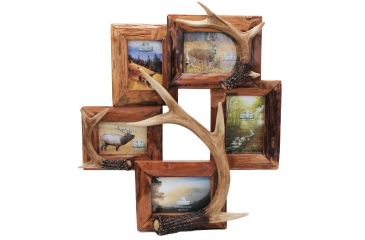 Image of River's Edge Resin Picture Frame, 5 Photo, Deer, Antler, 19in W x 21in H, Holds Three 4inx6in, Two 3.5inx5i 184102