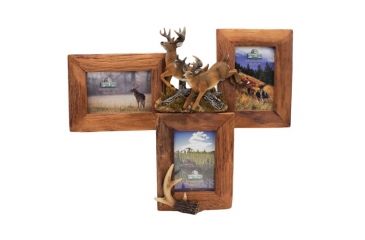 Image of River's Edge Resin Picture Frame, 3 Picture, Deer, Firwood, 19in W x 18in H, Holds 3 - 4in x 6in Photos 184106