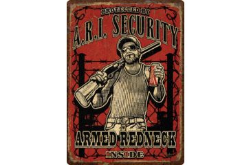 Image of River's Edge Rivers Edge Embossed Sign 12''x17'' ''armed Redneck Inside''