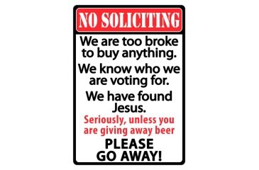 Image of River's Edge Rivers Edge Sign 12''x17'' ''no Soliciting''