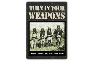 Image of River's Edge Turn In Your Weapons Tin Sign, 12x17in, 1589