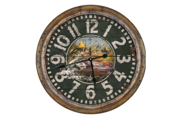 Image of Rivers Edge Clock, 26-inch, Distressed Fishing, 1030