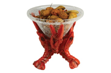 Image of Rivers Edge Crawfish Glass Dish, Glass/ Resin, Red/Clear, 10 x 10 in, 766