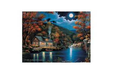 Image of Rivers Edge LED Art, Cabin by Lake, 16 x 12 in, 1757