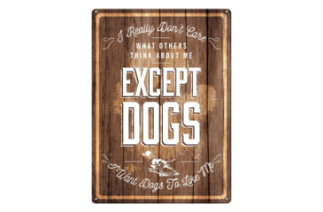 Image of Rivers Edge Tin Sign, Except Dogs, 12 x 17 in, 1483