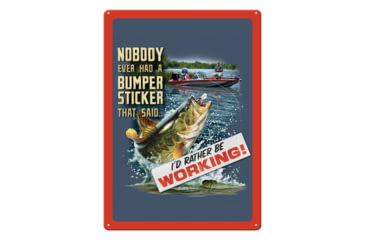 Image of Rivers Edge Tin Sign, Fishin Bumper Sticker, 12 x 17 in, 1477