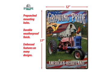 Image of Rivers Edge Tin Sign, Growing Pride, 12 x 17 in, 4513