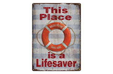 Image of Rivers Edge Tin Sign, Lifesaver, 12 x 17 in, 4501