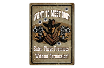 Image of Rivers Edge Tin Sign, Meet God, 12 x 17 in, 1592