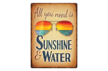 Image of Rivers Edge Tin Sign, Sunshine and Water, 12 x 17 in, 4500