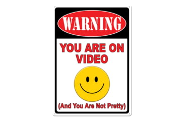 Image of Rivers Edge Tin Sign, Warning On Video, 12 x 17 in, 2262
