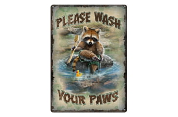 Image of Rivers Edge Tin Sign, Wash Your Paws, 12 x 17 in, 1436