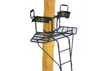 Image of DEMO, Rivers Edge Treestands 2-Man Bowman Ladder Stand, Black RE636