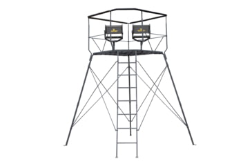 Image of Rivers Edge Treestands Outpost 2-Man Tower, Rivers Edge Grey, 10 ft, RE400