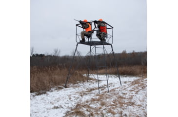 Image of Rivers Edge Treestands Outpost 2-Man Tower, Rivers Edge Grey, 10 ft, RE400