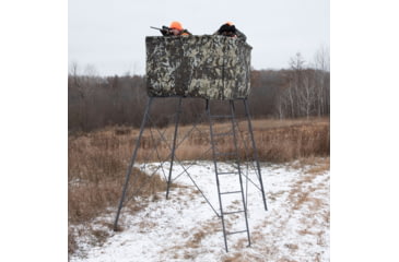 Image of Rivers Edge Treestands Outpost 2-Man Tower, Rivers Edge Grey, 10 ft, RE400