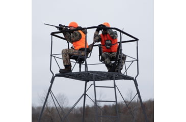 Image of Rivers Edge Treestands Outpost 2-Man Tower, Rivers Edge Grey, 10 ft, RE400