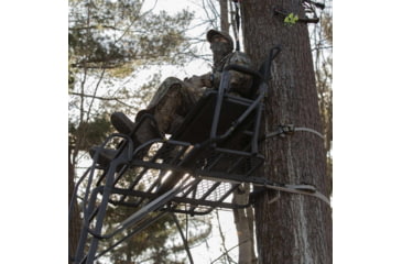 Image of Rivers Edge Treestands Relax Wide Ladder Stand Hang-on Stand, Black RE631