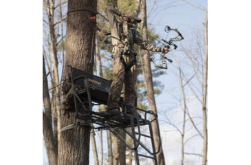 Image of Rivers Edge Treestands Relax Wide Ladder Stand Hang-on Stand, Black RE631