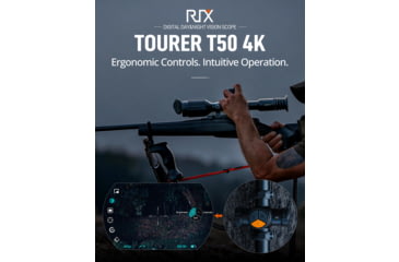 Image of RIX Tourer T50 Digital Night Vision Rifle Scope, 3.5-28x50mm, 4K UHD Sensor, F1.2 Lens, Black, RIX Tourer T50