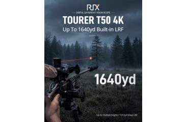 Image of RIX Tourer T50 Digital Night Vision Rifle Scope, 3.5-28x50mm, 4K UHD Sensor, F1.2 Lens, Black, RIX Tourer T50