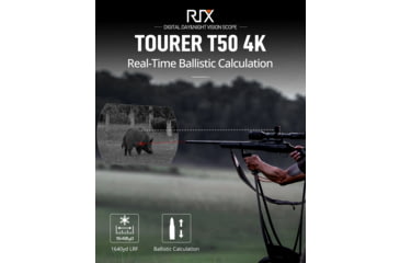 Image of RIX Tourer T50 Digital Night Vision Rifle Scope, 3.5-28x50mm, 4K UHD Sensor, F1.2 Lens, Black, RIX Tourer T50