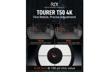 Image of RIX Tourer T50 Digital Night Vision Rifle Scope, 3.5-28x50mm, 4K UHD Sensor, F1.2 Lens, Black, RIX Tourer T50
