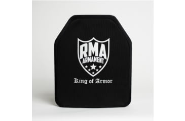 Image of RMA Armament Lightweight Model #1165 Level IV Ceramic/UHMWPE Armor Plate, SAPI Cut, Multi-Curved, 10x12 inch Plate, Black, One Size, RMA-1165mc-10x12