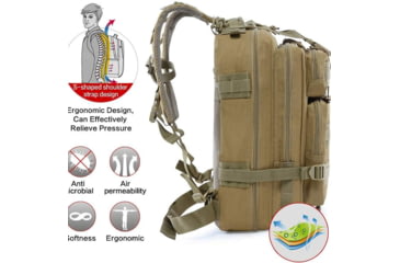Image of Roaring Fire Roaring Fire 30L EDC Backpack, FDE, 17x8.6x8 inch, RF-BL07-DT