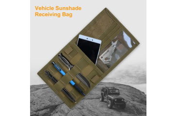 Image of Roaring Fire Tactical Car Visor Panel Organizer, FDE, 6.3x11.8 inch, RF125DT