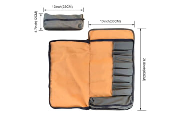 Image of Roaring Fire The Pack Mule Versatile Double-sided Tool Roll Bag, Orange, 24.8x13 inch, RF-TB PRO-YW