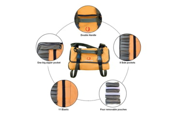 Image of Roaring Fire The Pack Mule Versatile Double-sided Tool Roll Bag, Orange, 24.8x13 inch, RF-TB PRO-YW