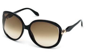 Image of Roberto Cavalli RC732S Sunglasses - Shiny Black Frame Color, Brown Gradient Lens Color