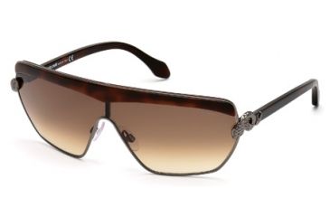 Image of Roberto Cavalli RC749S Sunglasses - Shiny Gun Metal Frame Color, Gradient Smoke Lens Color