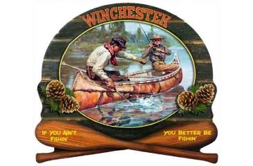 Image of Rockin W' Brand Rockin'w Brand Winchester ''fishermen In Canoe'' 15''x14''