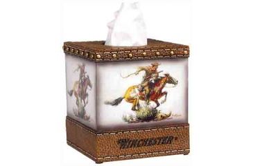 Image of Rockin W' Brand Rockin'w Brand Winchester Horse &amp; Rider Tissue Box !