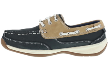 Image of Rockport Sailing Club Boat Shoe - Womens, 6 US, Wide, Navy Blue/Tan, RK670-BLU/TN-6-WOMEN-W