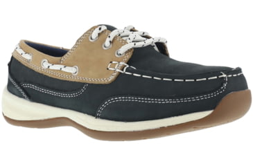 Image of Rockport Sailing Club Boat Shoe - Womens, 6 US, Wide, Navy Blue/Tan, RK670-BLU/TN-6-WOMEN-W