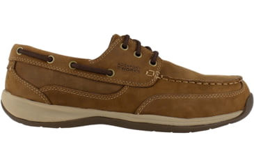 Image of Rockport Womens Sailing Club 3 Eye Tie Boat Shoe, Brown, 7.5, RK676-BROWN-7.5-Womens-W