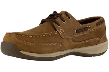 Image of Rockport Womens Sailing Club 3 Eye Tie Boat Shoe, Brown, 7.5, RK676-BROWN-7.5-Womens-W