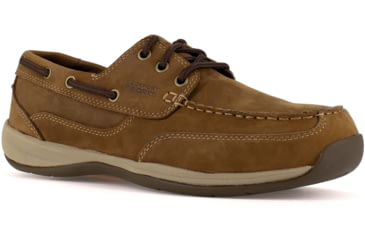Image of Rockport Womens Sailing Club 3 Eye Tie Boat Shoe, Brown, 7.5, RK676-BROWN-7.5-Womens-W