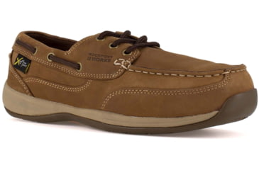 Image of Rockport Womens Sailing Club 3 Eye Tie Boat Shoe w/Poron XRD Internal Met Guard, Brown, 8, RK634-BROWN-8-Womens-M