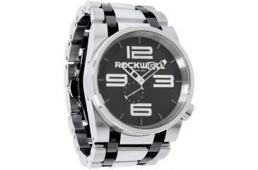 Image of Rockwell Time 50mm Silver Case/Black Dial Mens Watch FF102