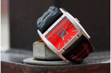 Image of Rockwell Time Apostle Black Leather Case/Red Dial Mens Watch AP103