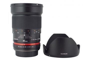 Image of Rokinon 35mm F1.4 UMC Wide Angle Camera Lens for Pentax K Mount, Black RK35M-P