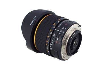 Image of Rokinon 8mm F3.5 Fisheye Camera Lens for Nikon AE with Automatic Chip, Black AE8M-N