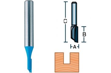 Image of Roman Carbide 1/4in Single Flute Straight 1/2in Shank DC1465