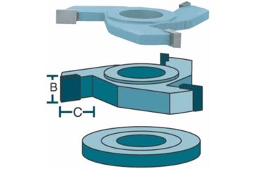 Image of Roman Carbide 1/4in Straight Cutter cabinet 3/4in Bore DC2158